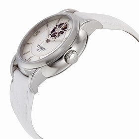 Tissot Lady Heart Powermatic 80 Mother of Pearl Dial White Leather Ladies Watch T0502071711704