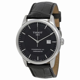 Tissot Luxury Automatic Black Dial Stainless Steel Black Leather Men's Watch T0864081605100