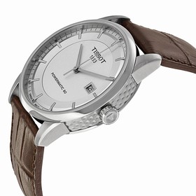 Tissot Luxury Powermatic 80 Automatic Silver Dial Brown Leather Men's Watch T0864071603100
