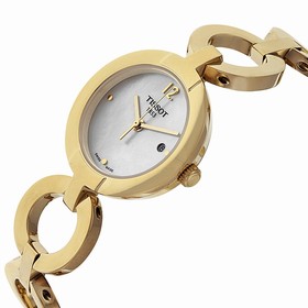 Tissot Pinky Mother of Pearl Dial Gold-plated Ladies Watch T0842103311700