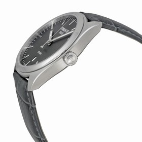 Tissot PR100 Grey Dial Grey Leather Men's Watch T1014101644100