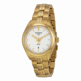 Tissot PR100 Lady Silver Dial Gold PVD Ladies Watch T1012103303100