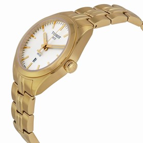 Tissot PR100 Lady Silver Dial Gold PVD Ladies Watch T1012103303100