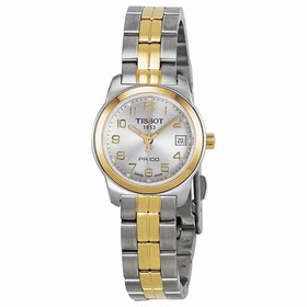 Tissot PR100 Silver Dial Two-tone Ladies Watch T0492102203200