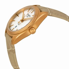 Tissot PR100 Silver Dial White Leather Ladies Watch T1012103603100