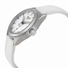 Tissot PR100 White Dial White Leather Ladies Watch T1012101603100