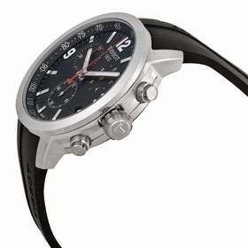 Tissot PRC 200 Chronograph Black Dial Black Rubber Men's Watch T0554171705700