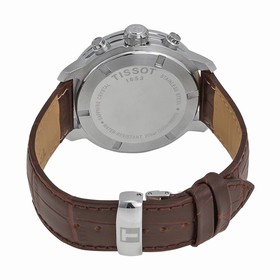 Tissot PRC 200 Chronograph Silver Dial Brown Leather Men's Watch T0554171603700