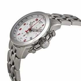 Tissot PRC 200 Chronograph Silver Dial Stainless Steel Ladies Watch T0552171103200