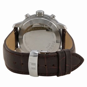 Tissot PRC 200 Chronograph White Dial Brown Leather Men's Watch T0554171601701