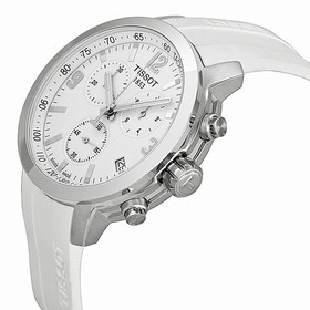 Tissot PRC 200 Chronograph White Dial White Rubber Men's Watch T0554171701700