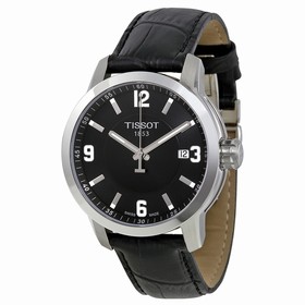 Tissot PRC 200 Quartz Black Dial Black Leather Sport Men's Watch T0554101605700
