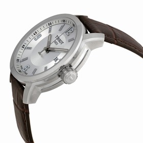 Tissot PRC 200 Quartz Silver Dial Brown Leather Sport Men's Watch T0554101603700