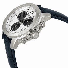 Tissot Prc200 Chronograph White Dial Blue Leather Ladies Watch T0552171603800