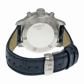 Tissot Prc200 Chronograph White Dial Blue Leather Ladies Watch T0552171603800