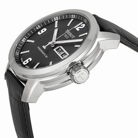 Tissot PRC200 Powermatic 80 Automatic Black Dial Black Leather Men's Watch T0554301605700