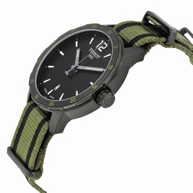Tissot Quickster Black Dial Green and Black Nylon Men's Watch T0954103705700