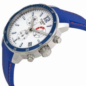 Tissot Quickster Chronograph Soccer World Cup 2014 White Dial Blue Silicone Men's Watch T0954491703700