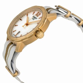 Tissot Quickster Mother of Pearl Dial Striped Nylon Strap Men's Watch T0954103711700