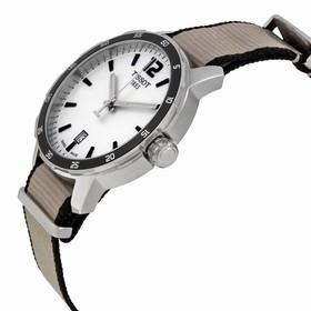Tissot Quickster Silver Dial Stainless Steel Case Nylon Strap Men's Watch T0954101703700
