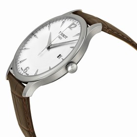 Tissot T Classic Tradition Silver Dial Brown Leather Men's Watch T0636101603700