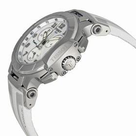 Tissot T-Race Chronograph White Grey Dial White Silicone Men's Watch T0484171701200