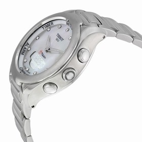 Tissot T-Touch Solar Mother of Pearl Diamond Dial Stainless Steel Ladies Watch T0752201110600