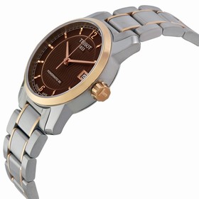 Tissot T-Classic Automatic Brown Dial Two-tone Ladies Watch T0872075529700