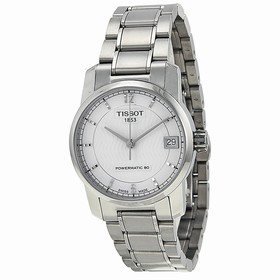 Tissot T-Classic Automatic Silver Dial Titanium Ladies Watch T0872074403700