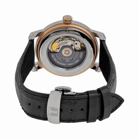 Tissot T-Classic Bridgeport Powermatic 80 Black Dial Black Leather Men's Watch T0974072605300