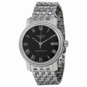 Tissot T-Classic Bridgeport Powermatic 80 Black Dial Stainless Steel Men's Watch T0974071105300