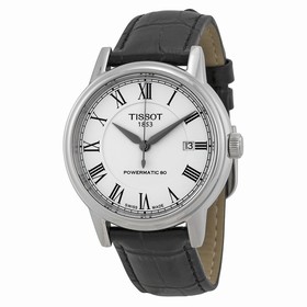 Tissot T-Classic Carson White Dial Black Leather Men's Watch T0854071601300