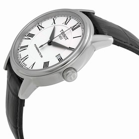 Tissot T-Classic Carson White Dial Black Leather Men's Watch T0854071601300