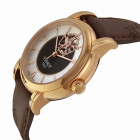 Tissot T-Classic Lady Heart Automatic Mother of Pearl Dial Brown Leather Ladies Watch T0502073711704