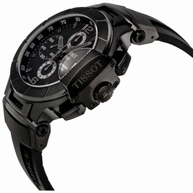 Tissot T-Race Black Dial Chronograph Automatic Black Rubber Men's Watch T048.427.37.057.00
