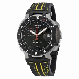 Tissot T-Race Chronograph Black Dial Black Rubber Men's Watch T0484172705103