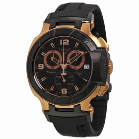 Tissot T-Race Chronograph Rose Gold-tone Case Black Rubber Men's Watch T0484172705706
