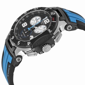 Tissot T-Race MotoGP Chronograph Black Dial Black and Blue Silicone Men's Watch T0484172720700