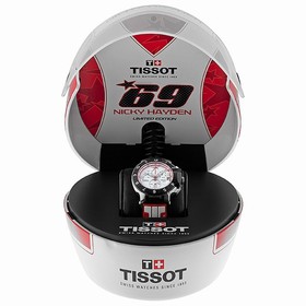 Tissot T-Race Nicky Hayden 2013 Limited Edition Chronograph White Dial Red and White Rubber Men's Watch T048.417.27.017.00