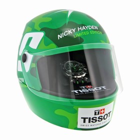 Tissot T-Race Nicky Hayden 2015 Black Dial Black and Green Rubber Band Men's Sports Watch T0924172705701
