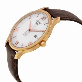 Tissot Tradition Gents Quartz Silver Dial Brown Leather Men's Watch T0636103603800
