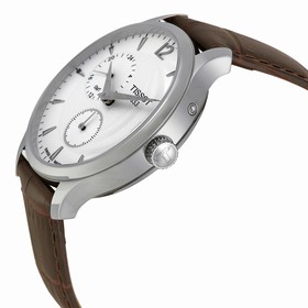 Tissot Tradition GMT White Dial Stainless Steel Brown Leather Men's Watch T0636391603700