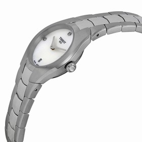 Tissot T-Round White Diamond Dial Stainless Steel Ladies Watch T0960091111600