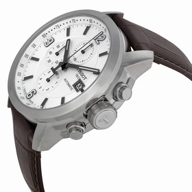 Tissot T-Sport PRC 200 Chronograph White Dial Brown Leather Men's Watch T0554271601700