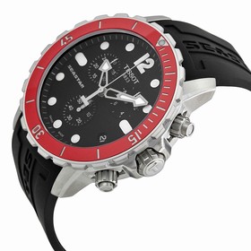 Tissot T-Sport Seastar Chronograph Black Dial Black Rubber Men's Watch T0664171705701