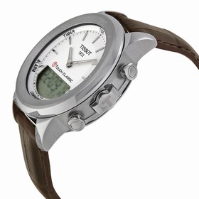 Tissot T-Touch Classic Touch Silver Dial Brown Leather Men's Watch T0834201601100