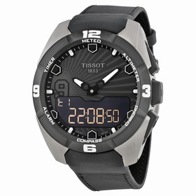 Tissot T-Touch Expert Solar Black Analog Digital Dial 100 Meters Water Resistant Black Leather Men's Watch T0914204606100