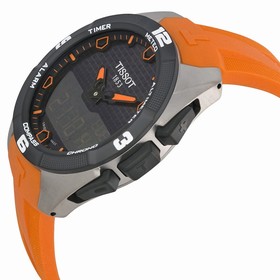 Tissot T-Touch Expert Solar Black Analog Digital Dial Orange Rubber Men's Watch T0914204705101