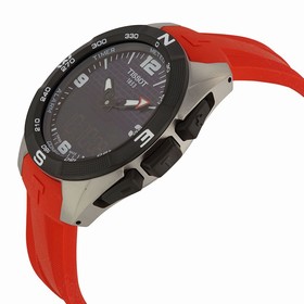 Tissot T-Touch Expert Solar Black Dial Red Silicon Band Men's Quartz WatchT0914204705700