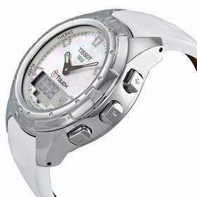 Tissot T-Touch II White Mother of Pearl Diamonds Ladies Watch T0472204611600